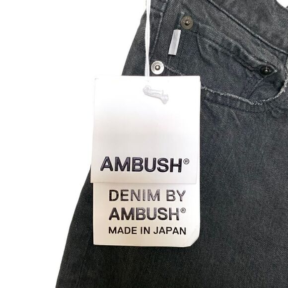 Ambush Denim NWT High Rise Button Fly Relax Fit Pan Black Jeans 28 - Picture 7 of 8